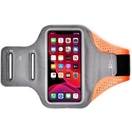 Mobigear Easy Fit Handyhalterung Joggen POCO X3 Sporthülle Neopren Sportarmband - Orange