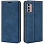 Mobigear Retro Slim Motorola Moto G42 Hülle Klapphülle Geldbörse - Blau