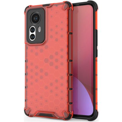 Mobigear Honeycomb Xiaomi 12 Pro Hülle Hardcase Backcover Stoßfest - Rot