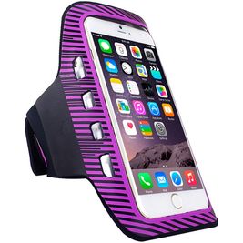 Mobigear LED Handyhalterung Joggen iPhone 6 Plus Sporthülle Neopren Sportarmband - Lila