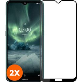Mobigear Premium Nokia 2.1 Panzerglas Gehärtetes Glas Displayschutz - Hüllenfreundlich - Schwarz (2er Pack)