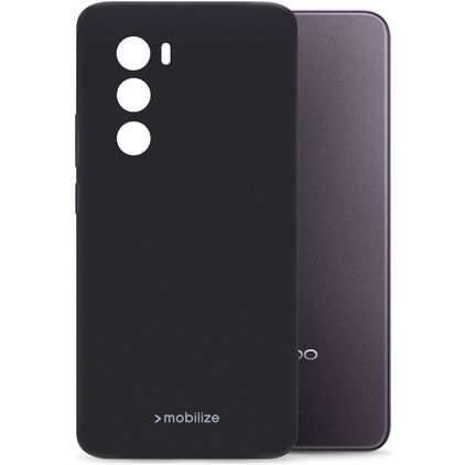 Mobilize Rubber Gelly OPPO Reno 12 Hülle Flexibles TPU Backcover - Schwarz