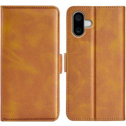 Mobigear Slim Magnet iPhone 16 Plus Hülle Klapphülle Geldbörse - Cognac