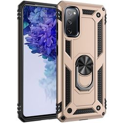 Mobigear Armor Ring Samsung Galaxy S20 FE Hülle Hardcase Backcover Stoßfest mit Ringhalter - Gold