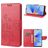 Mobigear Flowers OPPO A17 Hülle Klapphülle Geldbörse - Rot