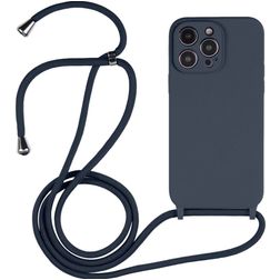 Mobigear Lanyard iPhone 14 Pro Silikon Handykette - Dunkelblau