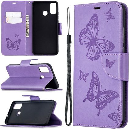 Mobigear Butterfly HONOR 9X Lite Klapphülle Portemonnaie - Lila