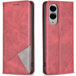 Mobigear Rhombus Slim Samsung Galaxy S25 Edge Hülle Klapphülle - Rot
