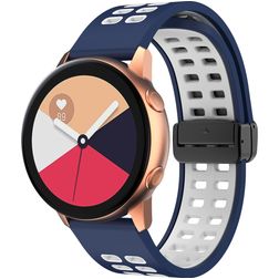 Mobigear Sport Plus Mag Silikon Smartwatch Armband Magnetverschluss - 20-mm-Universalanschluss - Weiß / Dunkelblau