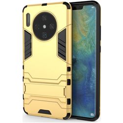 Mobigear Armor Stand Huawei Mate 30 Hülle Hardcase Backcover Stoßfest mit Ständer - Gold