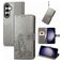Mobigear Clover Samsung Galaxy S23 FE Hülle Klapphülle Geldbörse - Grau
