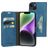 Mobiparts Classic Wallet iPhone 14 Plus Hülle Klapphülle Geldbörse - Steel Blue
