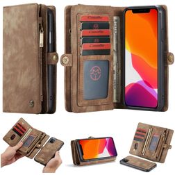 Caseme 008 iPhone 11 Hülle Abnehmbare 2in1 Klapphülle Geldbörse - Braun