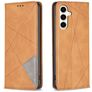 Mobigear Rhombus Slim Samsung Galaxy S24 FE Hülle Klapphülle - Cognac