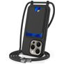 Mobigear Lanyard Card iPhone 16 Pro Max Silikon Handykette mit Kartenhalter - Schwarz