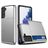 Mobigear Card Samsung Galaxy S21 Hardcase Backcover Shockproof mit Kartenfach - Silber
