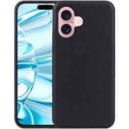 Mobigear Basics iPhone 16 Hülle Flexibles TPU Backcover - Schwarz