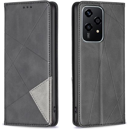 Mobigear Rhombus Slim HONOR 200 Lite Klapphülle - Schwarz