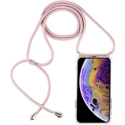 Mobigear Lanyard Transparent TPU Case Rose Gold Apple iPhone X / Xs