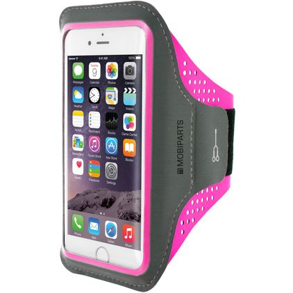 Mobiparts Comfort Fit Handyhalterung Joggen iPhone 7 Sporthülle Neopren Sportarmband - Neon Pink