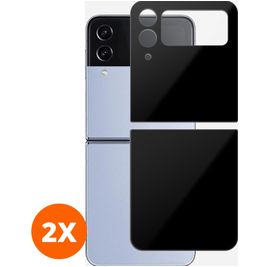 Mobigear Premium Samsung Galaxy Z Flip 4 Panzerglas Gehärtetes Glas Rückseitenschutz - Hüllenfreundlich - Schwarz (2er Pack)