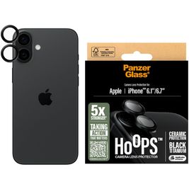 PanzerGlass Ceramic Hoops iPhone 16 Gehärtetes Glas Kameralinsen Schutz - Hüllenfreundlich