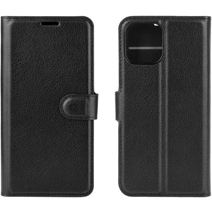 Mobigear Classic iPhone 12 Mini Klapphülle Portemonnaie - Schwarz