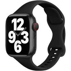 Mobigear Sport Slim Silikon Apple Watch Armband Pin-and-Tuck-Verschluss - 49/46/45/44 mm - Schwarz
