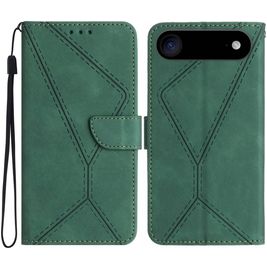 Mobigear Stitch iPhone Air Hülle Klapphülle Geldbörse - Grün