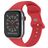 Mobigear Sport Dual Silikon Apple Watch Armband Drückerschließe - 49/46/45/44 mm - Dunkelrot