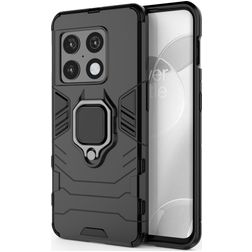 Mobigear Armor Ring OnePlus 10 Pro Hülle Hardcase Backcover Stoßfest mit Ringhalter - Schwarz