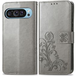Mobigear Clover Google Pixel 10 Pro Hülle Klapphülle Geldbörse - Grau