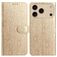 Mobigear Flowers iPhone 17 Pro Hülle Klapphülle Geldbörse - Gold