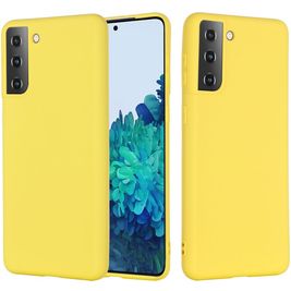 Mobigear Rubber Touch Samsung Galaxy S21 Silikon Hülle Backcover - Gelb