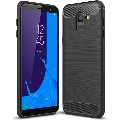 Mobigear Brushed Slim Samsung Galaxy J6 (2018) Hülle Flexibles TPU Backcover - Schwarz
