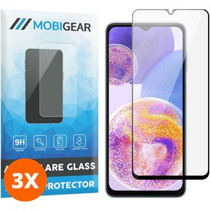 Mobigear Premium Samsung Galaxy A24 Panzerglas Gehärtetes Glas Displayschutz - Hüllenfreundlich - Schwarz (3er Pack)