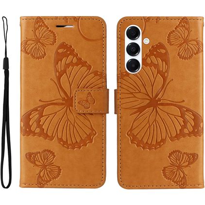 Mobigear Butterfly Samsung Galaxy A26 Hülle Klapphülle Geldbörse - Cognac