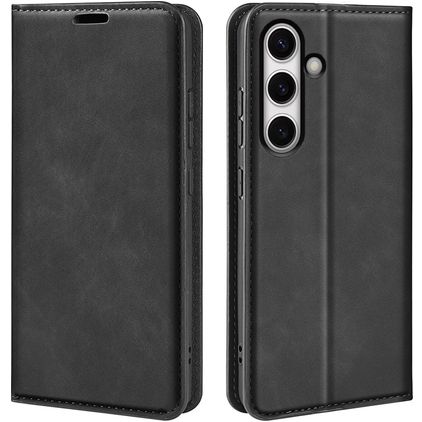 Mobigear Retro Slim Samsung Galaxy S24 FE Hülle Klapphülle Geldbörse - Schwarz