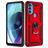 Mobigear Armor Ring Motorola Moto G71 5G Hardcase Backcover Shockproof mit Ringhalter - Rot