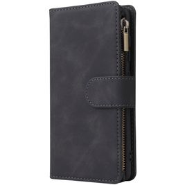 Mobigear Zipper Samsung Galaxy A41 Hülle Klapphülle Geldbörse - Schwarz