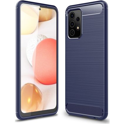 Mobigear Brushed Slim Samsung Galaxy A52 Hülle Flexibles TPU Backcover - Dunkelblau