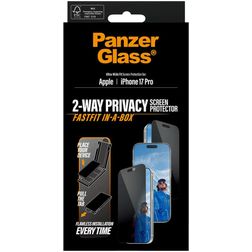 PanzerGlass FastFit iPhone 17 Pro Gehärtetes Glas Displayschutz Privacy - Hüllenfreundlich + Applikator - Schwarz