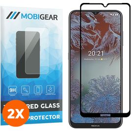 Mobigear Premium Nokia G10 Panzerglas Gehärtetes Glas Displayschutz - Hüllenfreundlich - Schwarz (2er Pack)