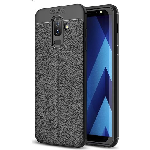 Mobigear Luxury Samsung Galaxy A6 Plus (2018) Hülle Flexibles TPU Backcover - Schwarz