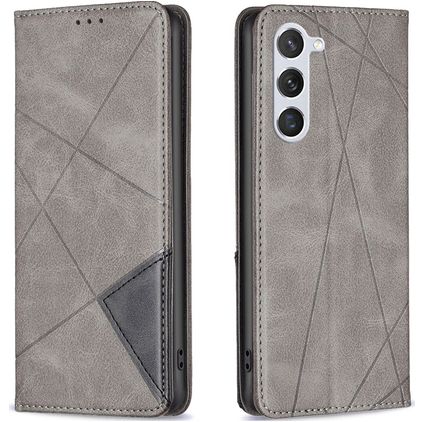 Mobigear Rhombus Slim Samsung Galaxy S23 Hülle Klapphülle - Grau