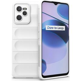 Mobigear Bumpy Realme C35 Hülle Flexibles TPU Backcover - Weiß