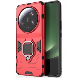 Mobigear Armor Ring Xiaomi 13 Ultra Hülle Hardcase Backcover Stoßfest mit Ringhalter - Rot