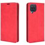 Mobigear Retro Slim Samsung Galaxy A12 Hülle Klapphülle Geldbörse - Rot
