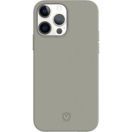 Valenta Snap Luxe iPhone 13 Pro Max Hülle Echtes Leder Backcover - Grau