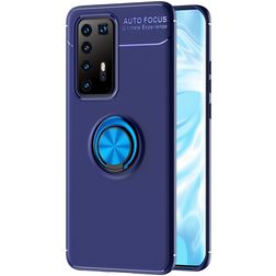 Mobigear Armor Ring Huawei P40 Pro Hülle Flexibles TPU Backcover Stoßfest mit Ringhalter - Blau